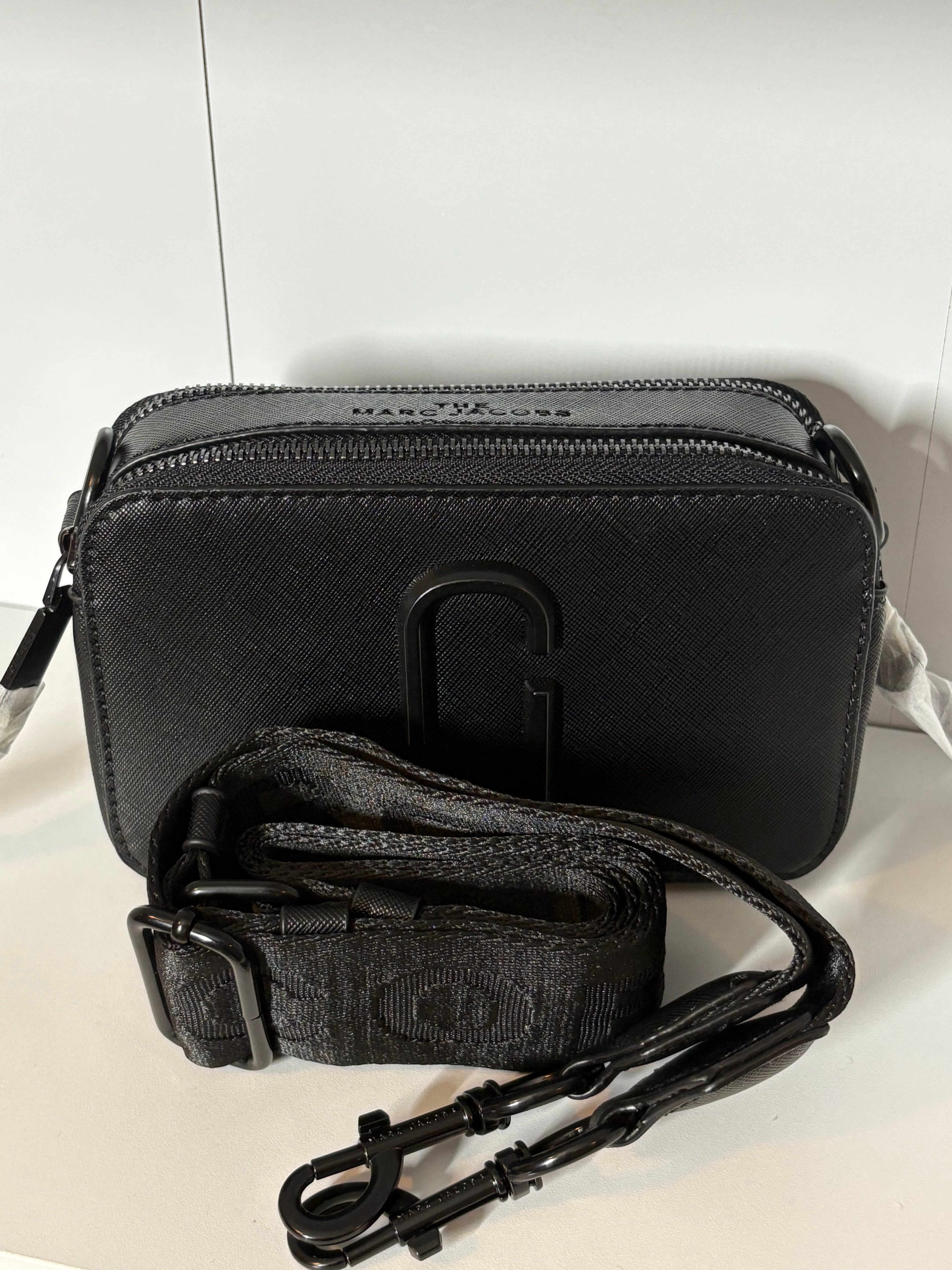 All black crossbody bag